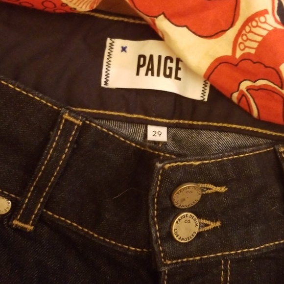 PAIGE Jean's Flare Leg Dark Blue Wash - Picture 5 of 8